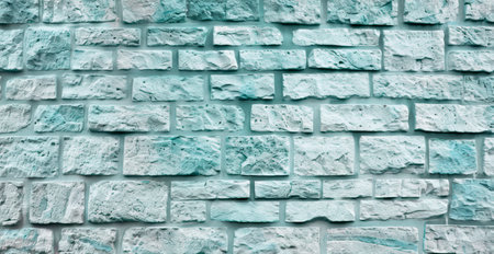 Light blue brick wall texture background.の写真素材
