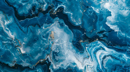 Blue and white marble texture. Abstract fluid art painting background.