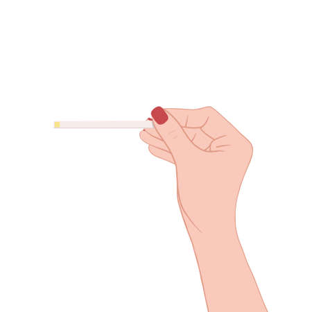 Vaginal fluid strip test pH. women Health. Vector illustration. Isolated on white background.のイラスト素材