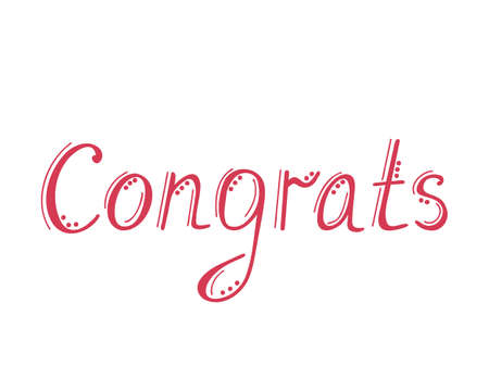 Congrats, lettering. Vector Illustration for printing, backgrounds, covers, packaging, greeting cards, posters, stickers, textile, seasonal design. Isolated on white background.のイラスト素材