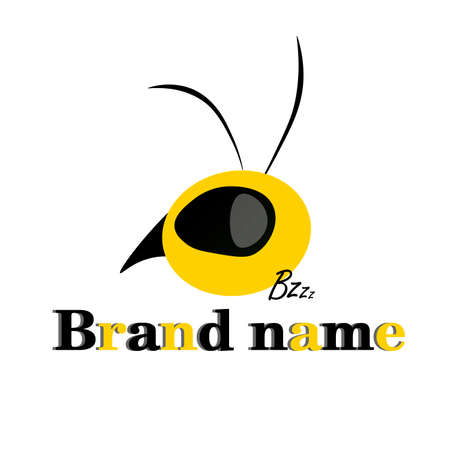 head of wasp logo, face vector, bee. llustration for busines printing, backgrounds, wallpapers, covers, packaging, greeting cards, posters, stickers, and seasonal design. Isolated on white background.のイラスト素材