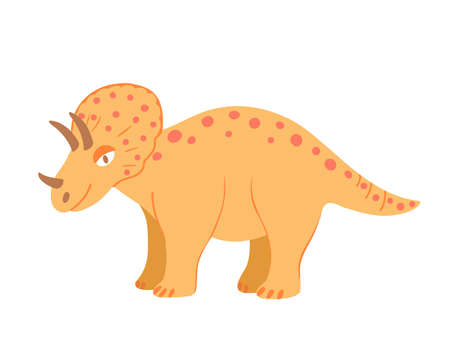 Dinosaur triceratops. Vector Illustration for printing, backgrounds, covers, packaging, greeting cards, posters, stickers, textile and seasonal design. Isolated on white background.のイラスト素材