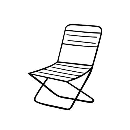 Folding chair. Vector Illustration for printing, backgrounds, covers, packaging, greeting cards, posters, stickers, textile and seasonal design. Isolated on white background.のイラスト素材