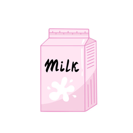 Package of milk. Vector Illustration for printing, backgrounds, covers and packaging. Image can be used for greeting cards, posters, stickers and textile. Isolated on white background.のイラスト素材