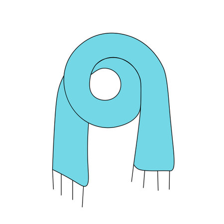 Scarf, warm clothes. Vector Illustration for printing, backgrounds, covers and packaging. Image can be used for greeting cards, posters, stickers and textile. Isolated on white background.のイラスト素材