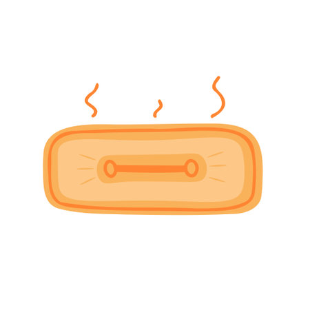 Heating pad, warmer, salt heating pad. Vector Illustration for backgrounds, covers and packaging. Image can be used for greeting cards, posters, stickers and textile. Isolated on white background.のイラスト素材