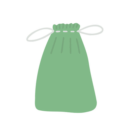 Cotton pouch, zero waste. Vector Illustration for printing, backgrounds, covers and packaging. Image can be used for greeting cards, posters, stickers and textile. Isolated on white background.のイラスト素材