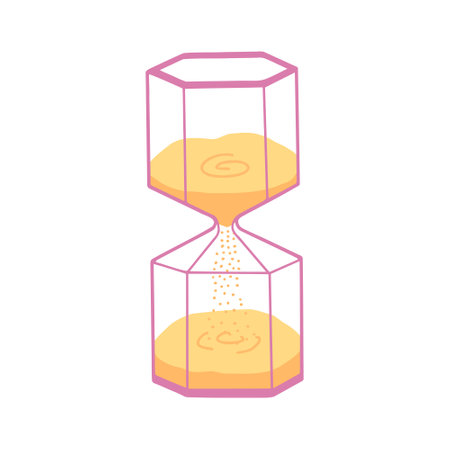 Hourglass, sand. Time is up. Vector Illustration for printing, backgrounds, covers and packaging. Image can be used for greeting cards, posters, stickers and textile. Isolated on white background.のイラスト素材