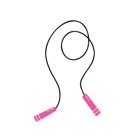 Skipping rope. Sport. Workout. Vector Illustration for printing, backgrounds, covers and packaging. Image can be used for greeting cards, posters, stickers and textile. Isolated on white background.のイラスト素材