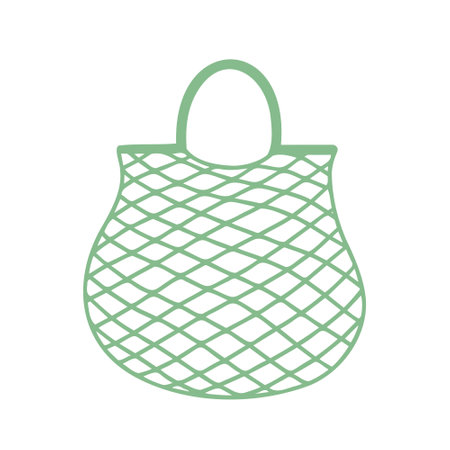 Eco friendly mesh bag. Vector Illustration for printing, backgrounds, covers and packaging. Image can be used for greeting cards, posters, stickers and textile. Isolated on white background.のイラスト素材