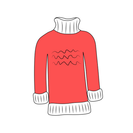 Cozy warm sweater. Vector Illustration for printing, backgrounds, covers and packaging. Image can be used for greeting cards, posters, stickers and textile. Isolated on white background.のイラスト素材