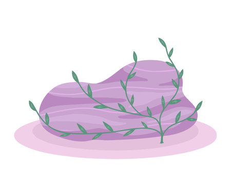 purple boulder isolated on white background. Vector Illustration for printing, backgrounds, covers and packaging. Image can be used for greeting cards, posters, stickers and textile.のイラスト素材