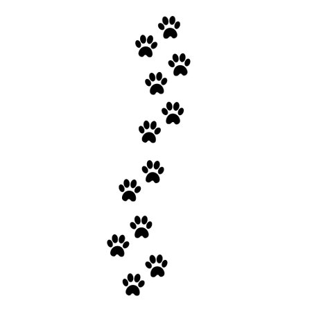 Cat footprints. Vector Illustration for printing, backgrounds, covers and packaging. Image can be used for greeting cards, posters, stickers and textile. Isolated on white background.のイラスト素材