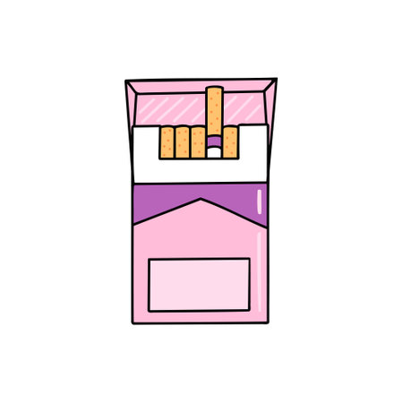 Pack of cigarettes. Vector Illustration for printing, backgrounds, covers and packaging. Image can be used for greeting cards, posters, stickers and textile. Isolated on white background.のイラスト素材