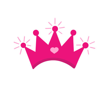 doll crown with heart. Vector Illustration for printing, backgrounds, covers and packaging. Image can be used for greeting cards, posters, stickers and textile. Isolated on white background.のイラスト素材