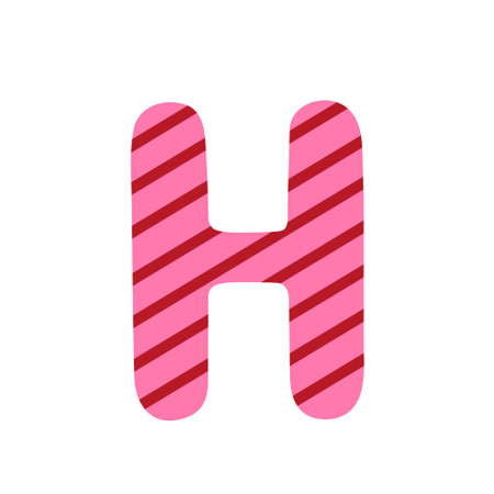 The letter H, logo, icon. Vector Illustration for printing, backgrounds, covers and packaging. Image can be used for greeting cards, posters, stickers and textile. Isolated on white background.のイラスト素材