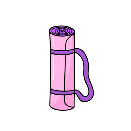 sports mat, yoga mat, fitness. Vector Illustration for printing, backgrounds, covers and packaging. Image can be used for greeting cards, posters, stickers and textile. Isolated on white background.のイラスト素材