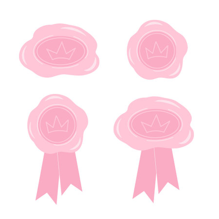 Royal stamp, seal setのイラスト素材