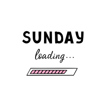 Sunday loading, day of week. Vector Illustration for printing, backgrounds, covers and packaging....