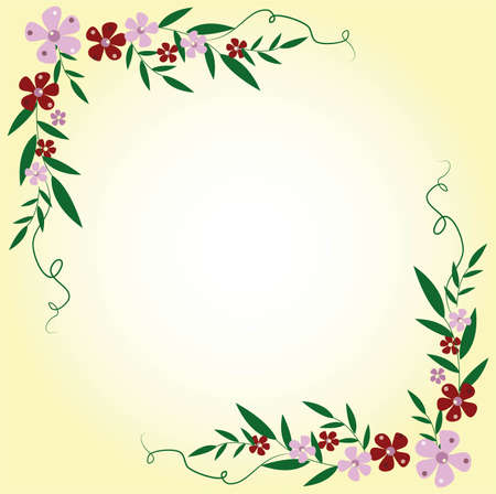 Seamless pattern with floral branches, small flowers and leaves on a white background. Vintage floral print, elegant botanical background with hand drawn plants. vector illustration.のイラスト素材