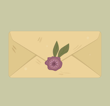 delicate vintage envelopes with floral elements illustrationのイラスト素材
