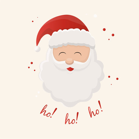 Cute Santa clause with ho ho ho typographyのイラスト素材