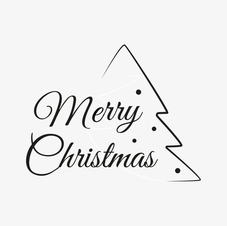 Merry christmas hand drawn lettering banner. Typography emblem. Text calligraphy inscription card design. Winter holiday poster template. Wishing handwritten postcard. isolated vector illustrationのイラスト素材