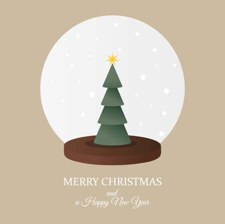 Christmas tree made of white lace snowflakes. The Star of Bethlehem shines on the top of his head. dark night sky. dark blue background. Flat vector illustration with gradient.のイラスト素材