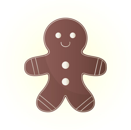 Christmas gingerbread in the form of a man on a white background.のイラスト素材