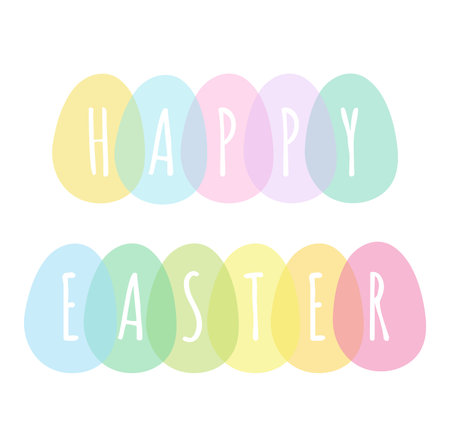 Easter Eggs. Set of vector illustrations in watercolor style. Colored Easter eggs.のイラスト素材