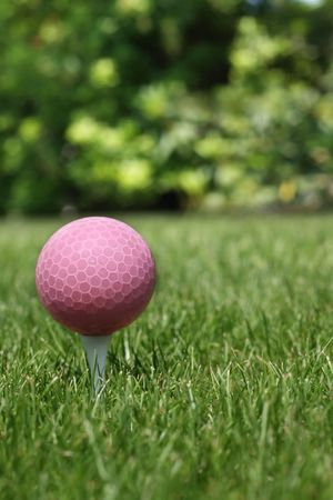 Pink golf ballの写真素材