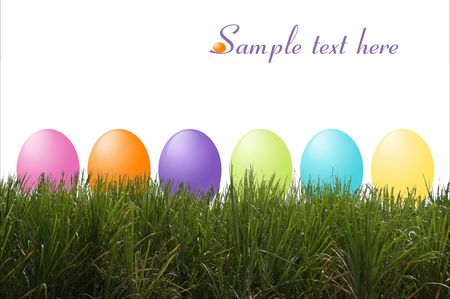 Easter eggs in grass