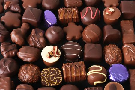 Assorted chocolate truffles.