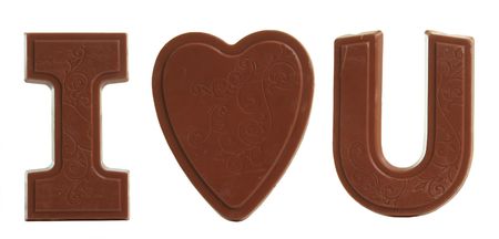 I love you in Chocolate lettersの写真素材