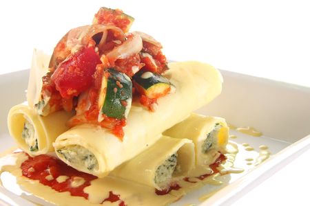Cannelloni pasta primaveraの写真素材