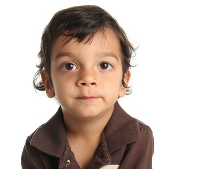 Three year old boy of Caucasian and Indian heritage. 