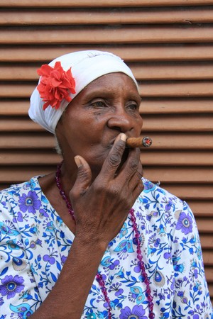 Cigar lady, Havana Cubaの写真素材