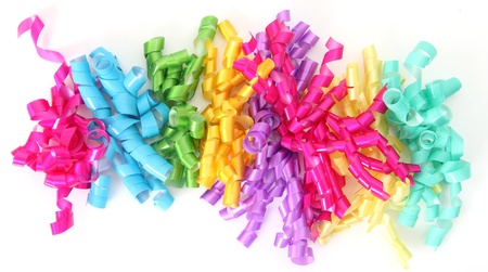 Happy birthday ribbon closeupの写真素材