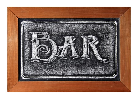 Chalk bar sign on a blackboardの写真素材