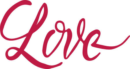 Love calligraphy handwritten vector word for valentines dayのイラスト素材