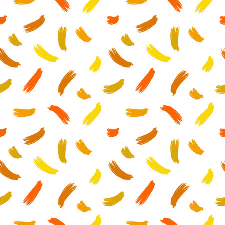 Colorful children hand drawn vector seamless pattern with yellow brush strokes perfect for textile, prints, cards, webの写真素材