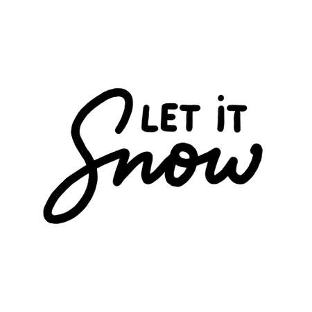 LET IT SNOW hand lettering vector illustration for Christmas winterのイラスト素材
