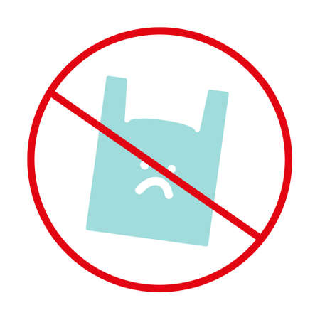 No Plastic bag. International Mother Earth Day. Environmental problems and environmental protection. Vector illustration.のイラスト素材