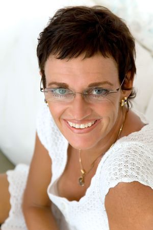 Beautiful mature woman smilingの写真素材