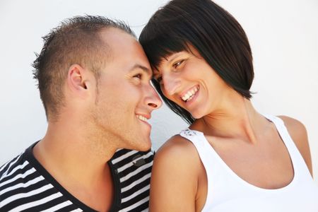 Portrait of a happy young couple in loveの写真素材