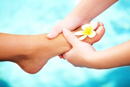 Exotic foot massage and spa foot treatment. Exotic foot massage and spa foot treatment.