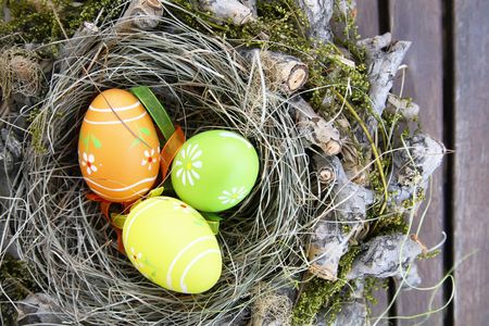 Easter Eggs In Nestの写真素材