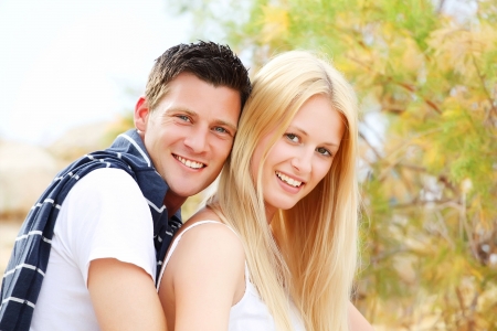 Young happy couple. Shallow DoF.の写真素材