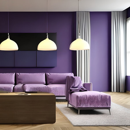 office interior design,  lamps, light purple pastel colors, super realistic, cinematic lightingの素材
