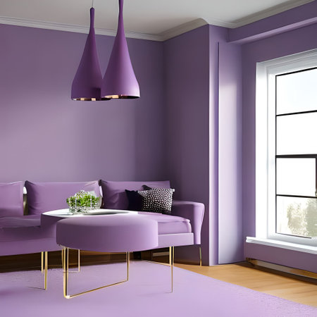 office interior design,  lamps, light purple pastel colors, super realistic, cinematic lightingの素材